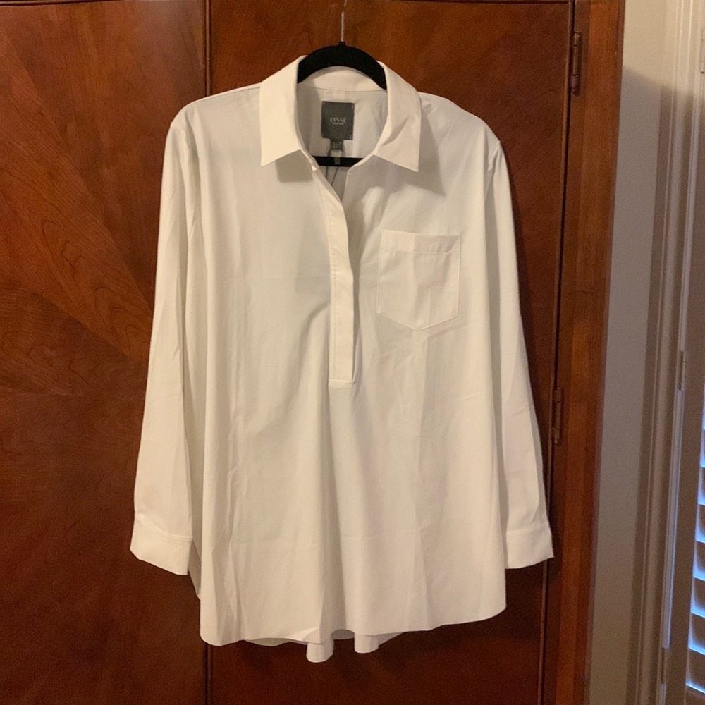 NWT Long White Blouse by LYSSE